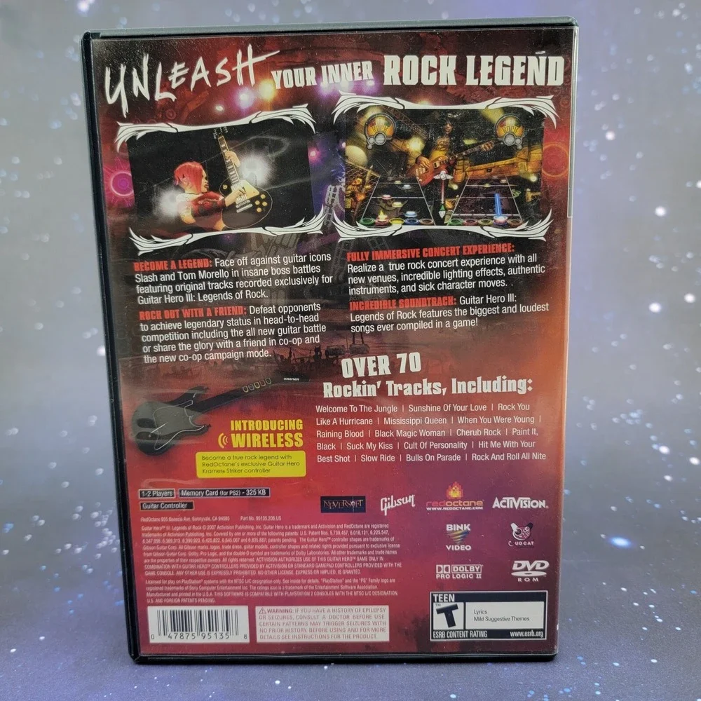 Guitar Hero III Legends of Rock (Sony PlayStation 2, 2007) Video Game No Manual